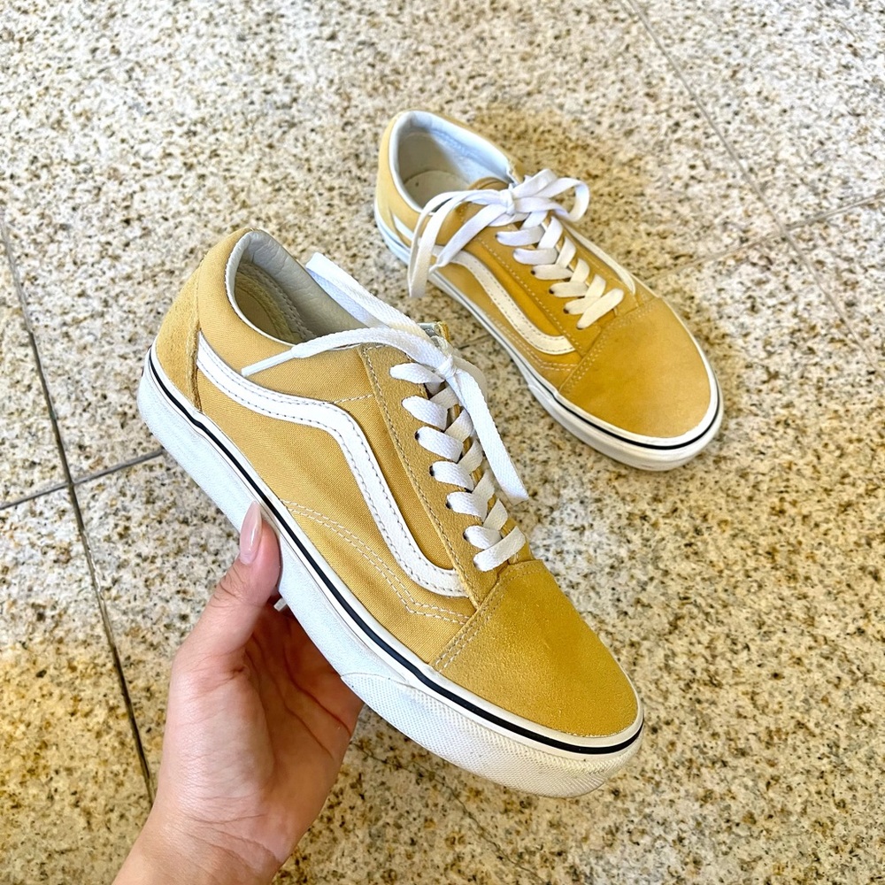 Vans Yellow and White Women's Shoes